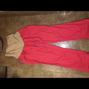 Coral maternity capris